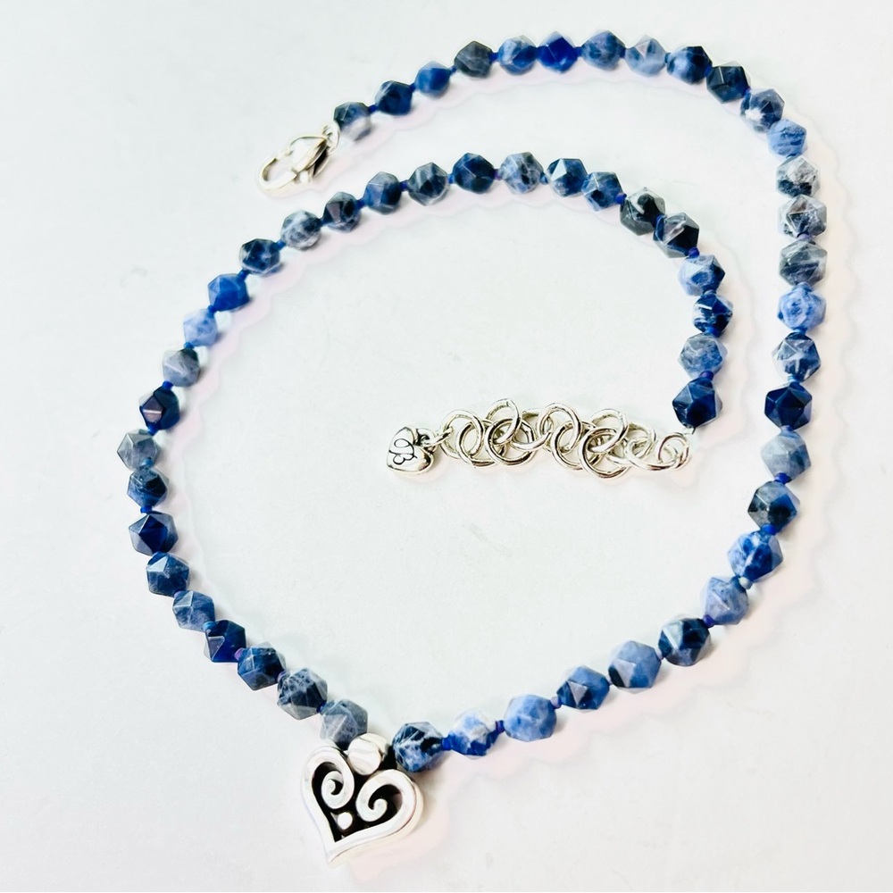 Brighton Lapis Lazuli Heart Necklace Blue Gemstone 15.5” + 2.5” Extender